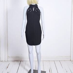 LOVE AT FIRST SITE 80's Vibe Black Club Grommet Stretch Dress M